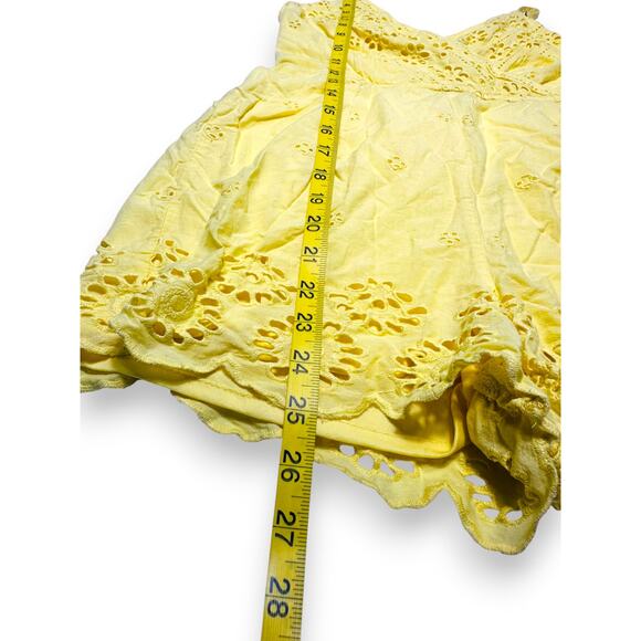 Japna Yellow Eyelet Embroidered Romper SIze Small - Picture 4 of 7